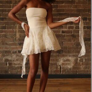 Ivory Mini Dress w. Scarf (23rd and Madison "Nina") SOLD OUT